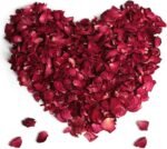 Qfeley Dried Rose Petals, Real Red Rose Petals 150g Dry Rose Petals for Bath Foot Bath Shower Arts Crafts Wedding DIY Accessories