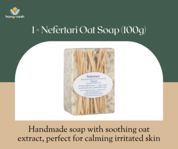 Hurryncash skincare:Nefertari Oat Soap (100g) Handmade oat soap – soothing for sensitive skin