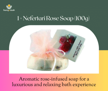 Hurryncash best skincare set:Nefertari Rose Soap (100g) Aromatic rose soap – calming & luxurious scent